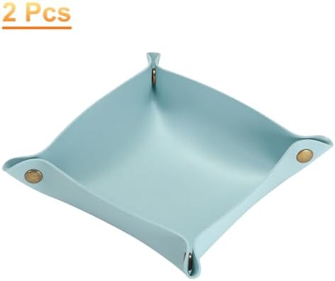 HARFINGTON 2pcs PU Leather Valet Tray Unisex Folding Small Catchall Tray - Image 3