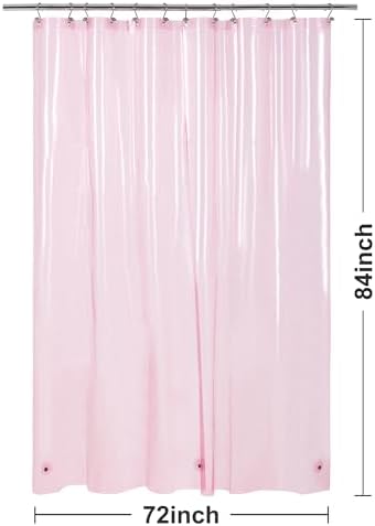 Barossa Design Extra Long Clear Pink Shower Curtain Liner 72x84 - Image 7