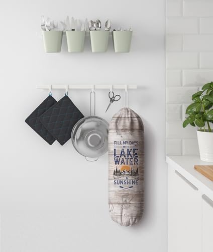 Plastic Bag Holder-Lake Life Themed Grocery Bag Organizer Storage-Lake House Decor &Gifts - Image 4