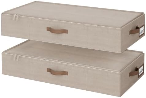 StorageWorks 6 Inch Low Profile Under Bed Clothes Storage Bins with Lids by StorageWorks