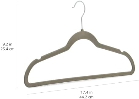 Amazon Basics Slim Velvet Non-Slip Space Saving Suit Clothes Hangers, Sturdy Metal, Gray/Silver, 30-Pack - Image 5