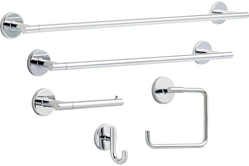 Delta Single Towel Hook for Bathroom or Kitchen| Polished Chrome | Trinsic Accessories - Image 3