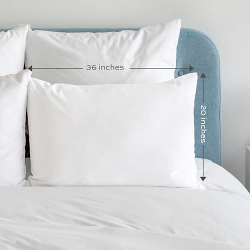 White Classic Bed Pillows for Sleeping 2 Pack, King Size Pillow Side Sleeper Set, Down Alternative Luxury Hotel Soft Pillow 20x36 Inches - Image 3