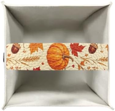 Thanksgiving Tissue Holder for Bathroom Pumpkin Leaves Modern Decorative Tissue Box Case Organizer Holder with Bottom Belt for Fall Home Office Decor - Image 3