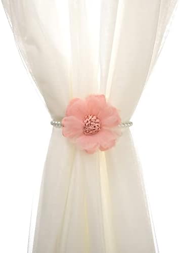 SUQ I OME Pearl Magnetic Curtain Tieback, Pink, 9cm, 1 Pair by SUQIOME