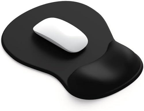 ErgoComfort Gel Wrist Rest Mouse Pad-Ergonomic Office Mousepad with Wrist Support-Non-Slip, Design Desk Accessories Mat for Home&Game Decor (01Black) by DEMONCHEST