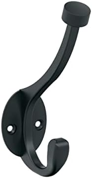 Amerock Adare Double Prong Matte Black Wall-Mounted Hook by Amerock