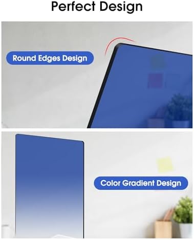 Honagu Book Ends, Acrylic Bookends, Clear Book End for Shelves, Desk Book Organizer, Book Stopper, Book Holder Stand Decorative for Heavy Books, CDs, Video Games (1 Pair/2 Pieces, Gradient Royal blue) - Image 4