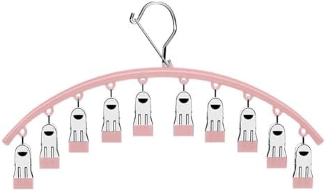 Legging Organizer for Closet,Upgrade Skirt Pants Hangers with Clips, Metal Yoga Pants Hangers 5 Pack w/10 Clips,Hangers Space Saving Closet Organizers w/Rubber Coated Closet Organizers(Pink), PH105 - Image 3