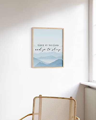 HAUS AND HUES Religious Wall Quotes Art Print - Christian Wall Art Posters, Give It to God and Go to Sleep Sign, Inspirational Quotes Wall Art for Office, Scripture Wall Art Prints (Unframed, 16x20) - Image 5