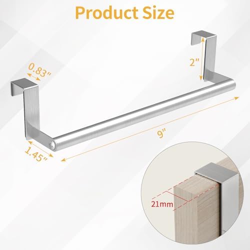 STWWO Kitchen Towel Holder for Cupboard Brushed Nickel - Image 2