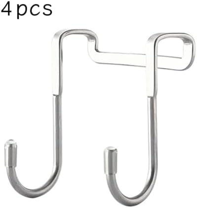 Over The Cabinet Hooks - Heavy Duty Carbon Steel Cabinet Drawer Hanger, No Drill Removable Hooks for Kitchen Or Bathroom, Over Door Towel Rack and Holder (4) - Image 2