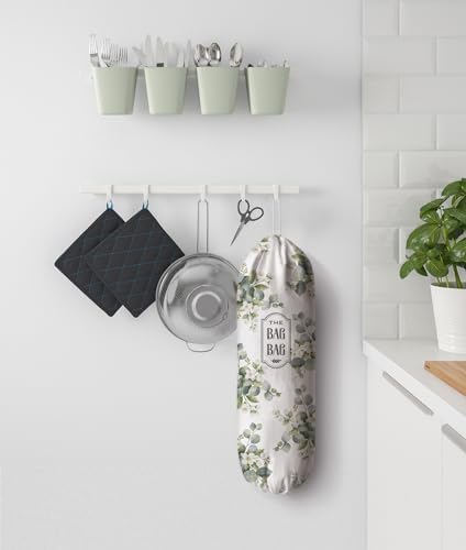 Plastic Bag Holder-Eucalyptus Floral Grocery Bag Organizer-Summer Kitchen Decor & Gifts - Image 5