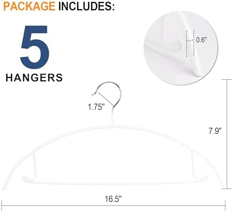 Sweater Hangers No Shoulder Bump, Non-Slip Rubber & Rust-Free Metal - Image 2