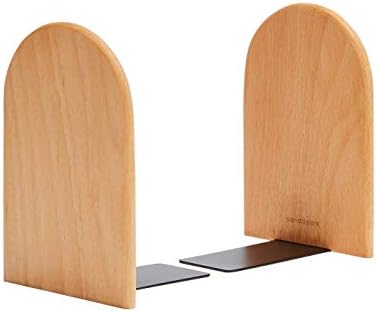 Pandapark Wood Bookends,Non-Skid Bookend for Shelves,Heavy Duty Bookends,Book Stand for Books/CDs,1 Pair by Pandapark