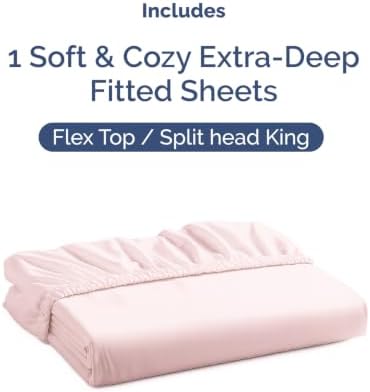 CGK Extra Deep Flex Top Split Head King Fitted Sheet Only - Lavender Pink - Image 4