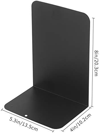 MSDADA Black Metal Bookends (8pcs, 4 pairs) for Book Shelves, Office, Heavy Books, Modern Minimalist Style - Image 4