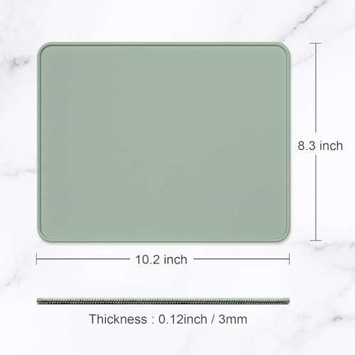 Hsurbtra Mouse Pad, Premium-Textured Square Mousepad 10.2 x 8.3 Inch, Stitched Edge Anti-Slip Waterproof Rubber Pretty Cute Computer Mat for Office Gaming Laptop Women Kids Sage Green - Image 6