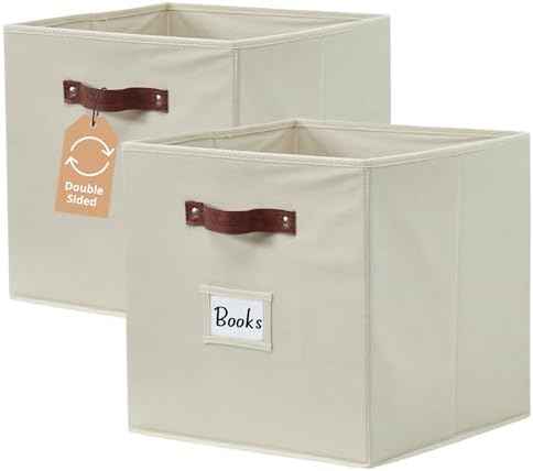 DECOMOMO Storage Bins, Cube Storage Bin with Labels by DECOMOMO