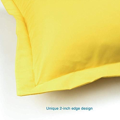FLXXIE Microfiber King Pillow Shams Set of 2, Yellow - Image 3
