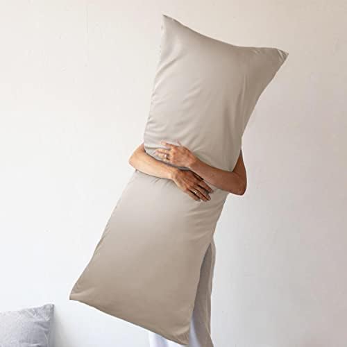 WishSmile Body Cooling Pillowcase Long Pillow Case Breathable Cool Silky Soft Rayon Derived from Bamboo Fabric,Hair and Skin Friendly,Taupe,1 Pack,20x54IN - Image 5