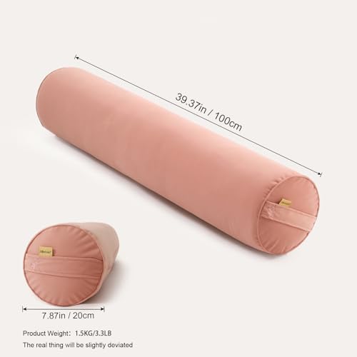 Long Round Body Pillow for Adults, 39.37 x 7.87 in, Blush Pink - Image 2