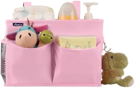 Surblue Caddy Hanging Organizer Bedside Storage Bag for Bunk and Hospital Beds, Pink, Small - Image 5