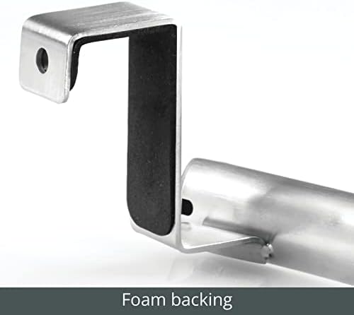 mDesign Steel Over Door Curved Towel Bar Storage, Hanger for Cabinet or Cupboard, Holder Rack for Kitchen, Bathroom - Holds Hand/Dish Towels, Washcloths - Spira Collection - 2 Pack - Chrome - Image 6