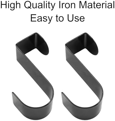 12 Pack Over The Cabinet Door Hook, 70mm Metal (Black) - Image 3