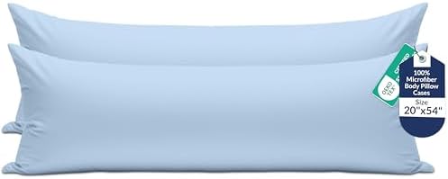ROYALE LINENS 1800 Body Pillow Cover with Zipper, 20x54 Inches - Lake Blue by ROYALELINENS