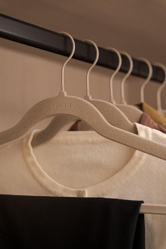 Vayra Home Velvet Hangers – Non-Slip Clothes Hangers for Closet Organization – Neutral Beige, Strong Hold, Matte Hook – Adult (Set of 10) - Image 5