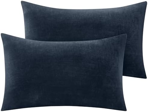 BEDELITE Flannel Pillowcases Standard Set of 2, Navy, 20x26 Inches by BEDELITE