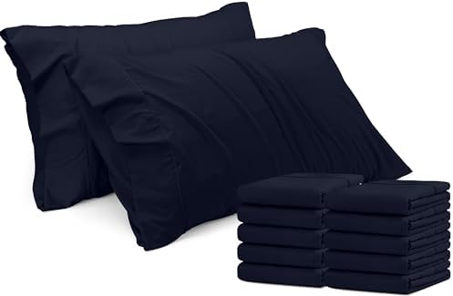 Pillow Covers King Size Set of 12, Soft and Comfy Pillow Cases, Navy by UTOPIABEDDING