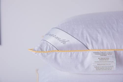 Goose Down Feather Pillows Standard Size One Pillow 100% Cotton Classic White Supportive Cool Bed Pillows for Back Side Stomach Sleepers - Image 5