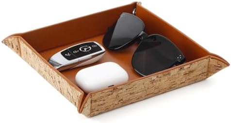 EZDeco Valet Tray for Men PU Leather Jewelry Tray for Women - Image 2