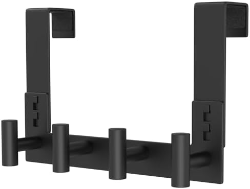 HUFEEOH 1-Pack 4-Hook T-Shape Door Towel Organizer, Fits 1-3/4-Inch Doors by HUFEEOH