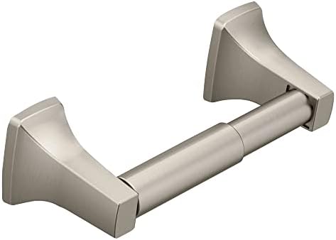 Moen Contemporary Brushed Nickel Toilet Paper Holder, Modern Wall Mounted Toilet Roll Holder, P5050BN by Unknown