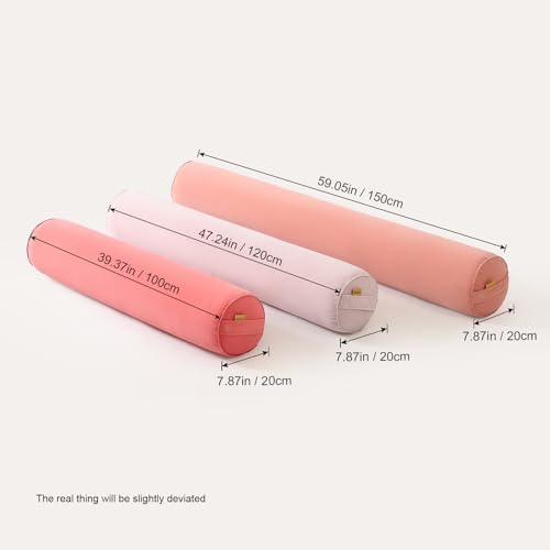 Long Round Body Pillow for Adults, 39.37 x 7.87 in, Blush Pink - Image 3