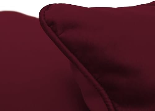 FDP 18" x 18" Velvet and Vinyl Square Pillow Set with Piping Decorative Throw Pillow for Home Dcor in Living Room, Bedroom or Lounge (2-Pack) - Bordeaux, 15162-349 - Image 5