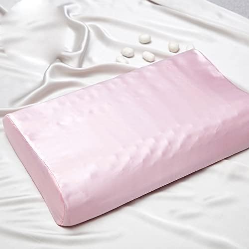Silk Pillowcase for Memory Foam Pillow Neck Pillow, Pure Mulberry Silk Pillow Case for Cervical Pillow Contour Pillow (Lotus Pink, 20" x 12.5" x 4"/3") by Cozysilk%7CBringNatureHome