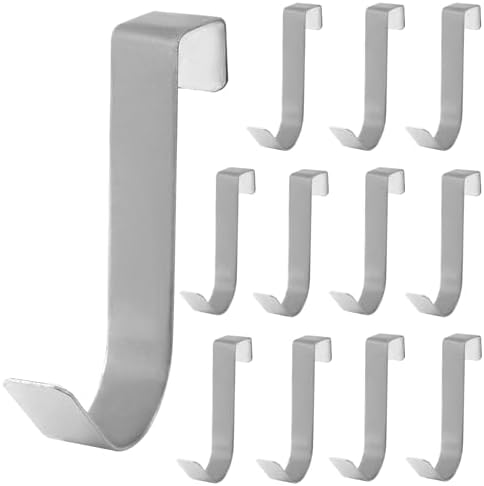 Bonsicoky 12 Pack Over The Cabinet Door Hooks, Silver by Bonsicoky