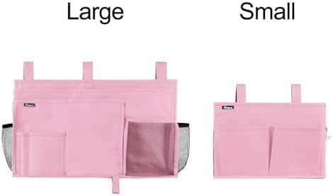 Surblue Caddy Hanging Organizer Bedside Storage Bag for Bunk and Hospital Beds, Pink, Small - Image 3