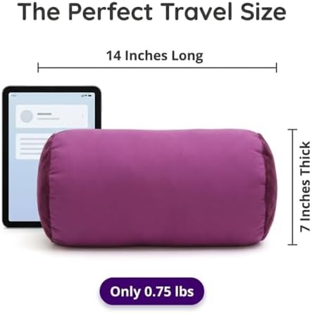 Deluxe Comfort Mooshi Squish Microbead Bed Pillow, 14" x 7" - Airy Squishy Soft Microbeads - Eighteen Fun Bubbly Colors To Choose From - Cuddly And Fun Dormroom Accessory - Bed Pillow, Purple - Image 6