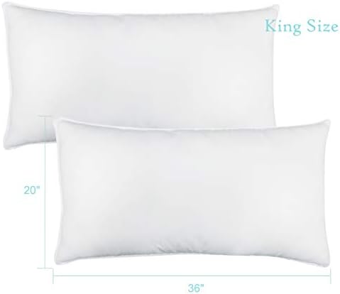 Seward Park Bed Pillow King Size Set of 2, Shams Insert 20 x 36 inch, Down Alternative Cooling Pillows for Stomach, Side or Back Sleeper - Image 2