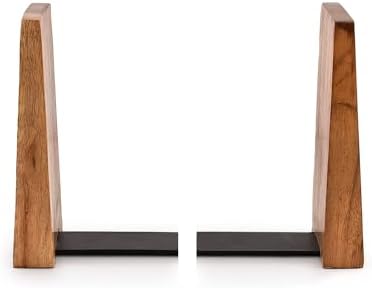 NIRMAN Office Bookends Iron & Acacia Wood Tree of Life Office Bookends for Shelves or Bookcase Heavy Bookends, Home Décor Gift (4"" X 4"" X 6""), (Set of 2), Brown - Image 4