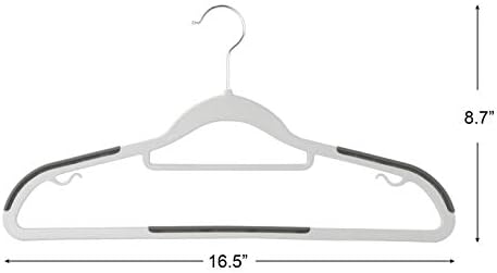 Finnhomy Bar Design Heavy Duty 50 Pack Plastic Hangers, Clothes Hangers with Non-Slip Pads, Great for Shirts, Pants, Scarves, Strong Enough for Coat, Gray - Image 2