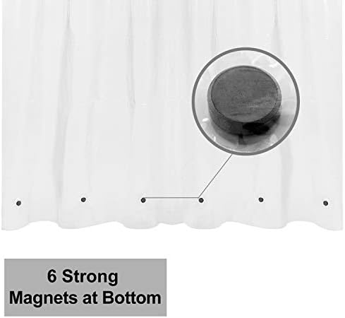 Barossa Design X-Long Shower Curtain Liner with 6 Magnets, Clear, 72x92 - Image 2