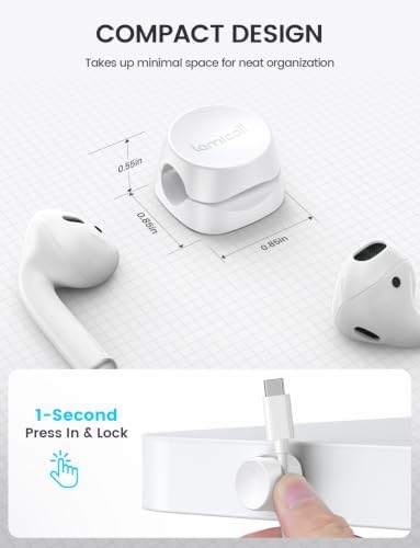 Lamicall 8 Pack Cord Organizer, [1s Lock] Cable Management Clips for Desk - Image 5