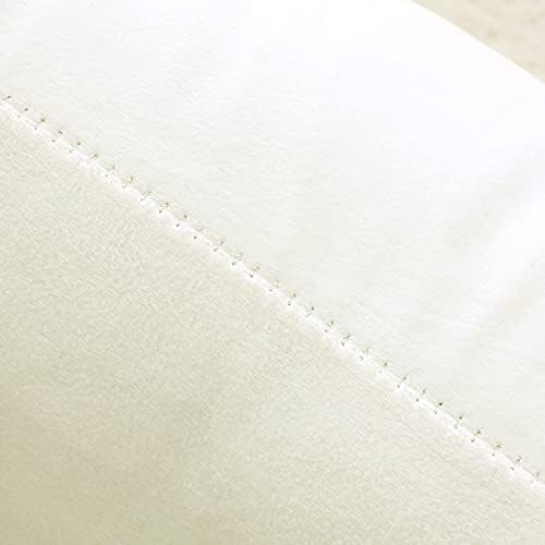 NiNi ALL Cream White Velvet Throw Pillow Covers 18x18 Pack of 2 Decorative - Image 4