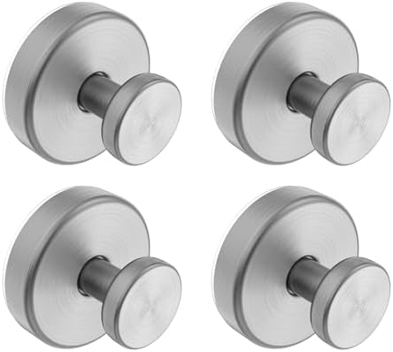 Bntuk Suction Cup Hooks for Shower, Removable Towel Hooks for Bathroom Window Glass Door Wall, Bath Robe Looafh Hook for Hanging - 4 Pack, Silver by Bntuk
